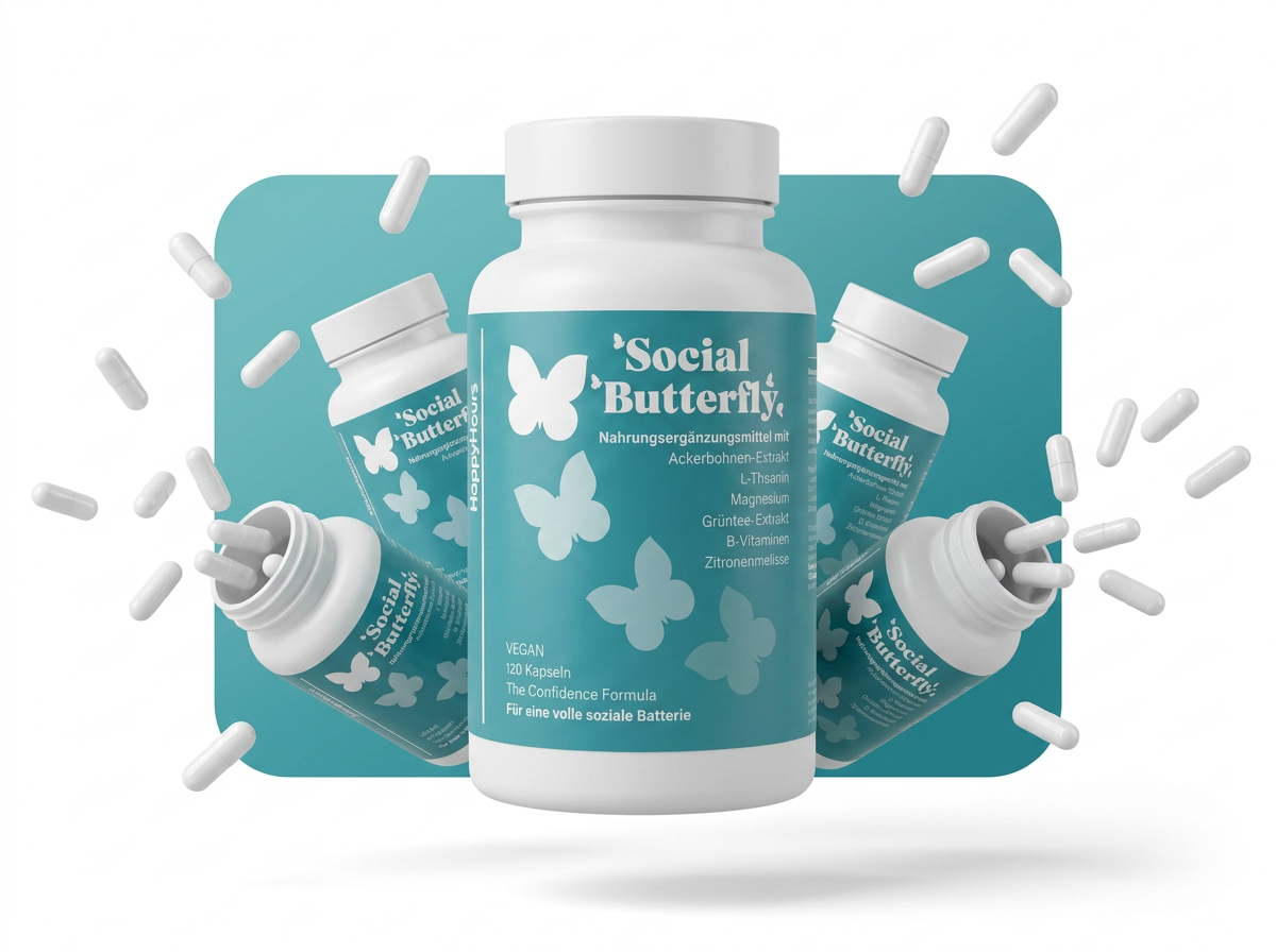 Social Butterfly, drei Dosen, 120 Kapseln, neue Formel